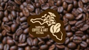 Florida State Fairgrounds logo with coffee beans.