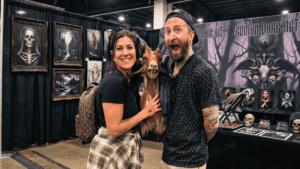 People at Florida State Fairgrounds exhibit with '.