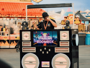 strolling boombox