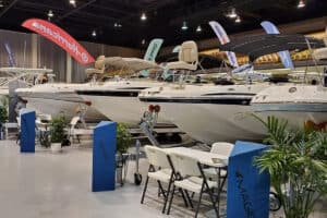 Boats displayed at Florida State Fairgrounds for T.
