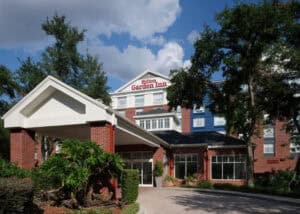 Exterior view of Hilton Garden Inn.