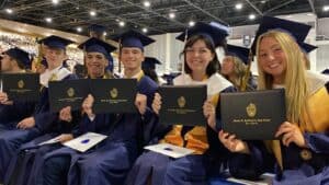 Graduates celebrating at Hillsborough County gradu.