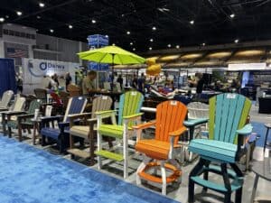 Colorful outdoor furniture at Florida State Fairgr.