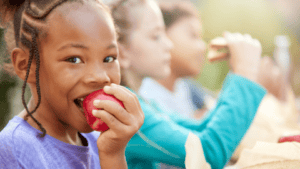 Kids enjoying food at Florida State Fairgrounds, w.