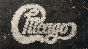 Chicago logo on a dark background, vintage style,.