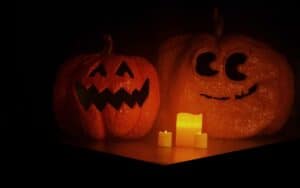 Halloween pumpkins with candles at Florida State F.