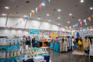 Indoor market at Florida State Fairgrounds with st.