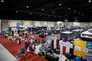 Indoor RV show at Florida State Fairgrounds with 3.